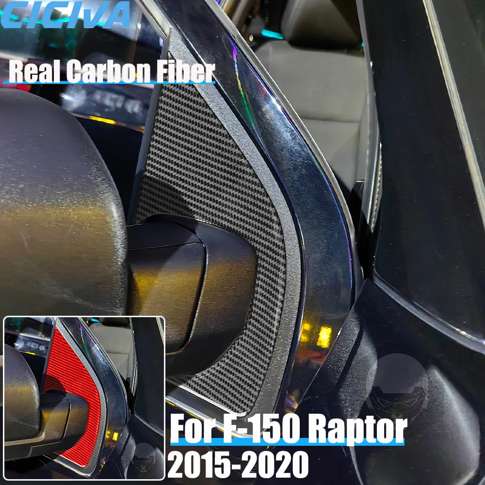 

Real Carbon Fiber Car Accessories A-pillar Side Mirror Decorative Trim Cover Soft Sticker For Ford F150 SVT Raptor 2015-2020