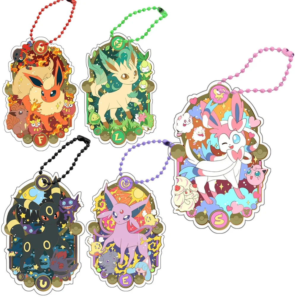 Pokemon Eeveelution Leafeon Sylveon Espeon Umbreon Eevee Jolteon Glaceon Flareon Acrylic Keychain Mobile Phone Bag Pendant Gift