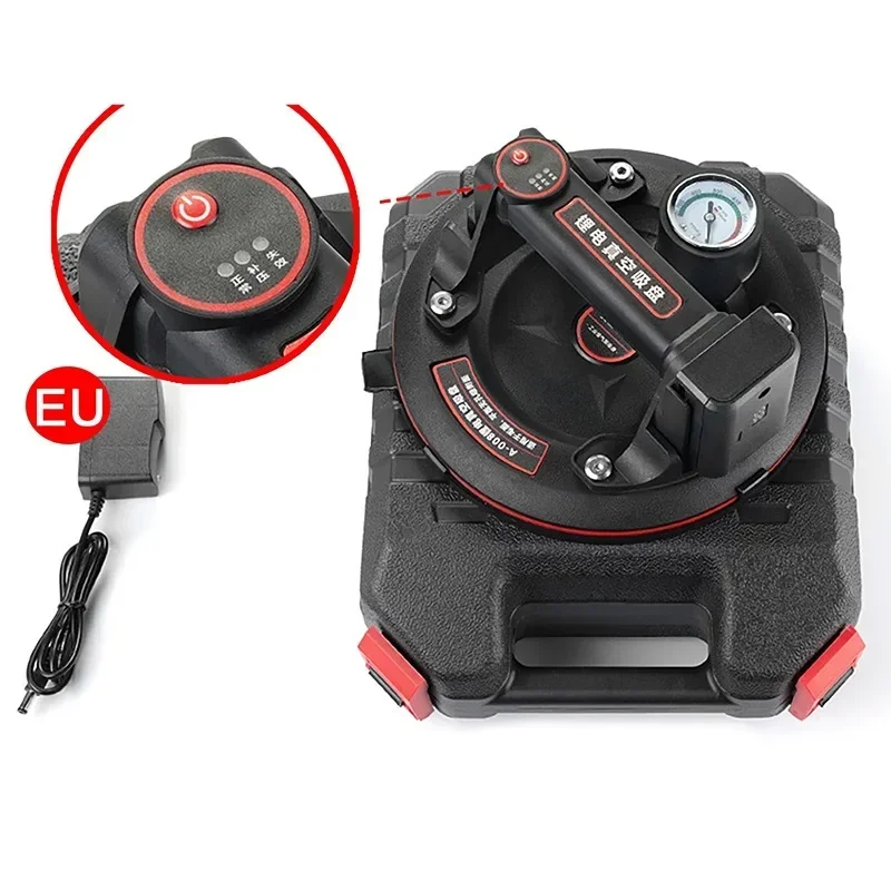 Electric Vacuum Suction Cup with Pressure Gage for Glass Tile 8inch 220KG Bearing Capacity Industrial Vacuum Suckers Air Pump