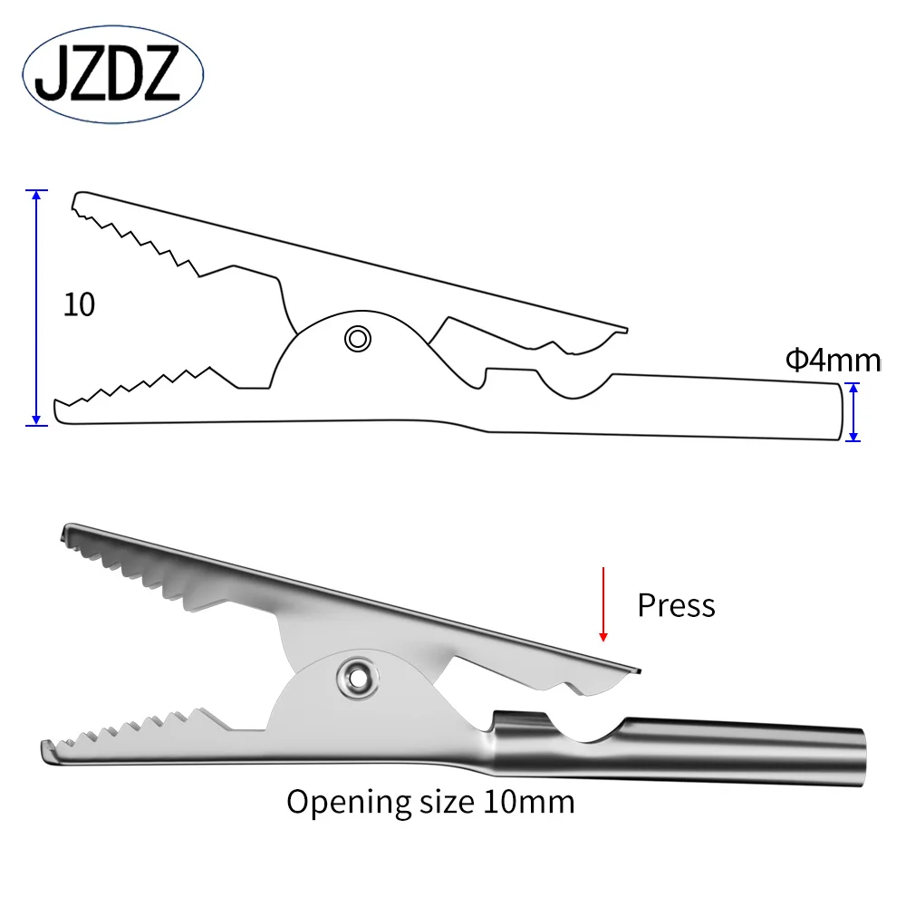 JZDZ 5 قطعة التمساح كليب التمساح سلامة اختبار المجلدات ل 4 مللي متر الموز التوصيل خمسة ألوان J.60049