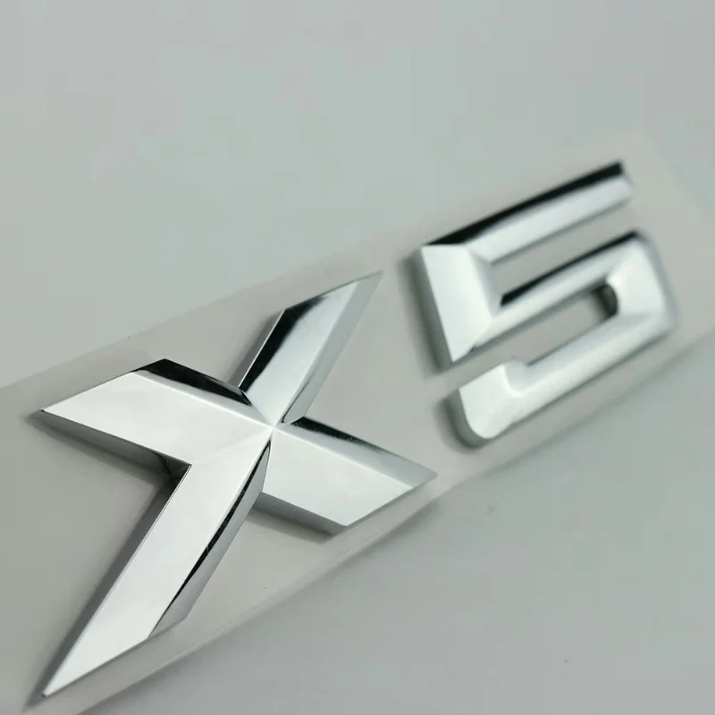 3d ABS Adhesive Matte Black Chrome Letter For Car Trunk BMW X5 Logo X5 Letters Stickers Emblem Badge E70 E53 F15 G05 Accessories view 2