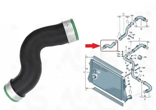 Imagen 2 del producto Tubo de manguera Turbo Intercooler para Vw Caddy Golf Mk5 Jetta Touran Octavia 1,9 Tdi piezas de repuesto automotrices profesionales