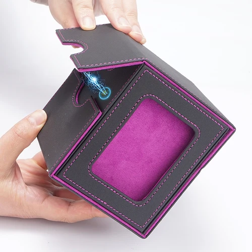 Imagen 2 del producto Caja de baraja de tarjetas para MTG, caja de almacenamiento doble con 2 pantallas Commander y 1 bandeja para dados, organizador para deportes CCG TCG