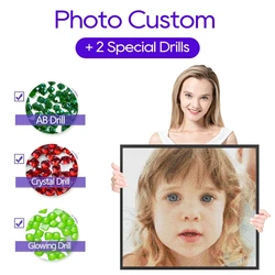 Photo Custom 2 Special Drill AB Crystal Glowing Drill Poured Glue Diamond Painting DIY Handmade Decoration ASF9000