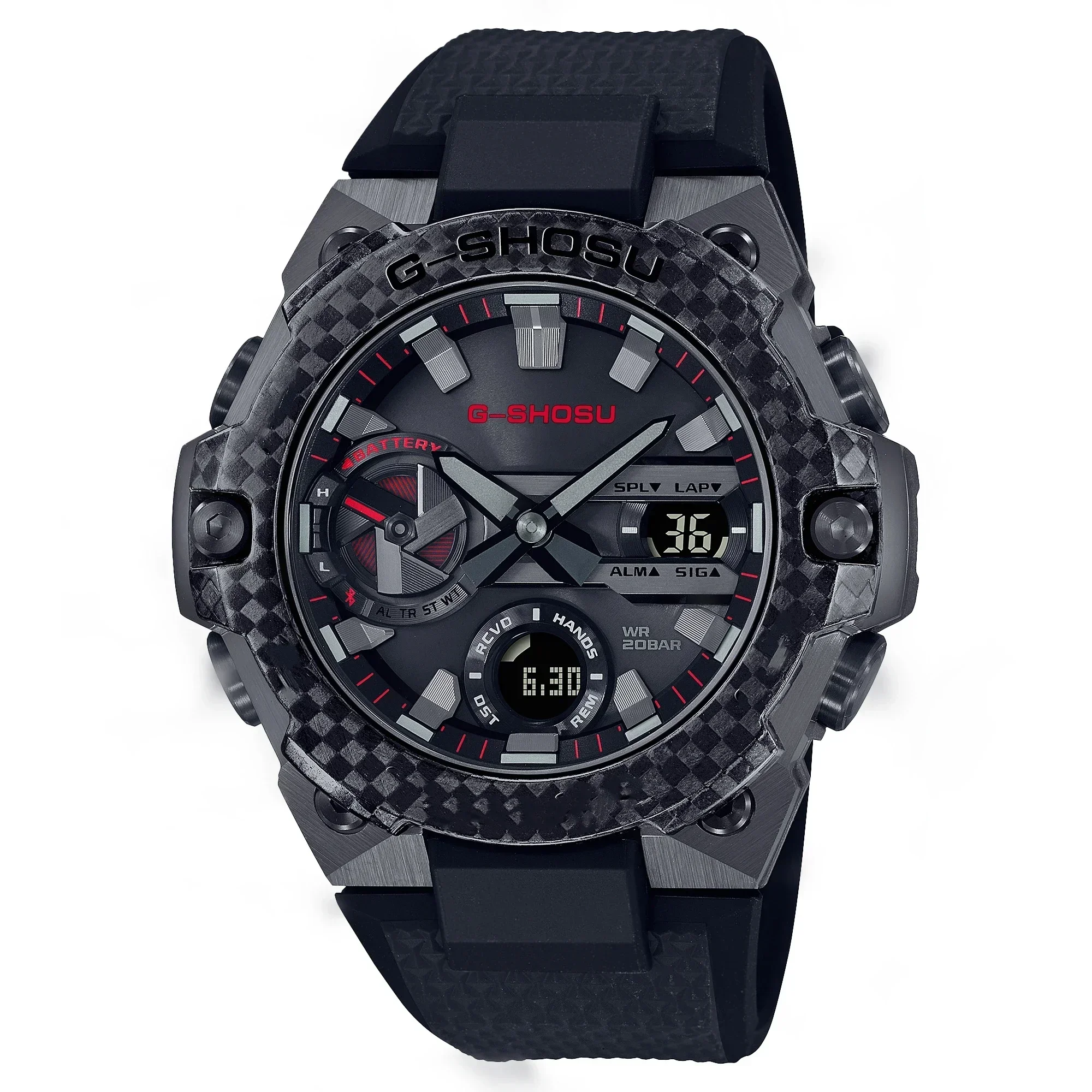 Sportliche, elektronische Unisex-Digitaluhr, voll funktionsfähig, Weltzeit, automatisches Handheben usw., GST-Großzifferblatt der B400-Serie