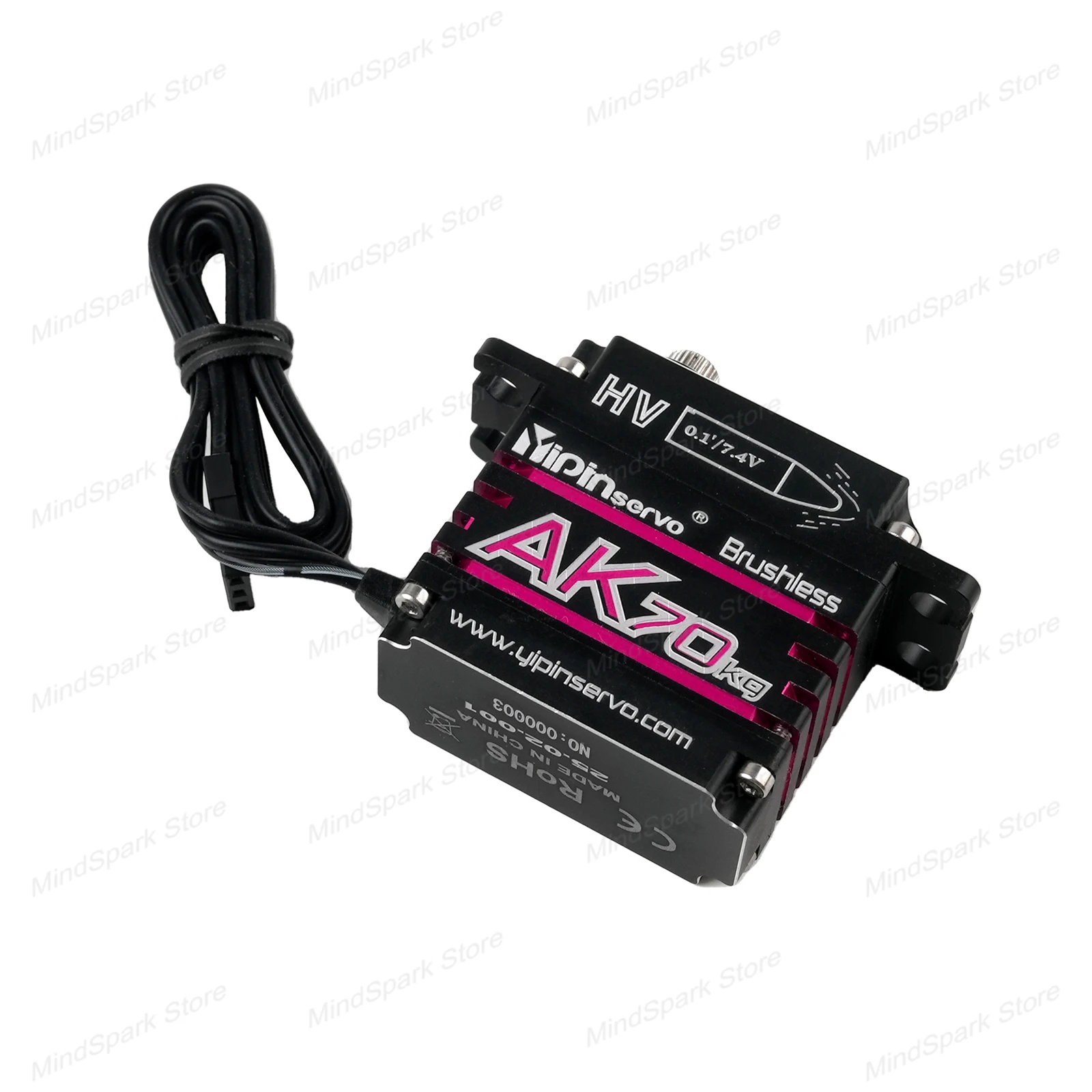 Servo digitale completamente in metallo Motore brushless da 70 kg Servitori di codifica magnetica controllabili con angolo di 180 gradi per velivoli per auto robot fai da te