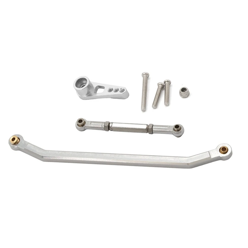 طقم قضيب ربط أقوى من سبائك الألومنيوم ، ترقية جزء السيارة RC ، الفضة ، التوجيه ، MN128