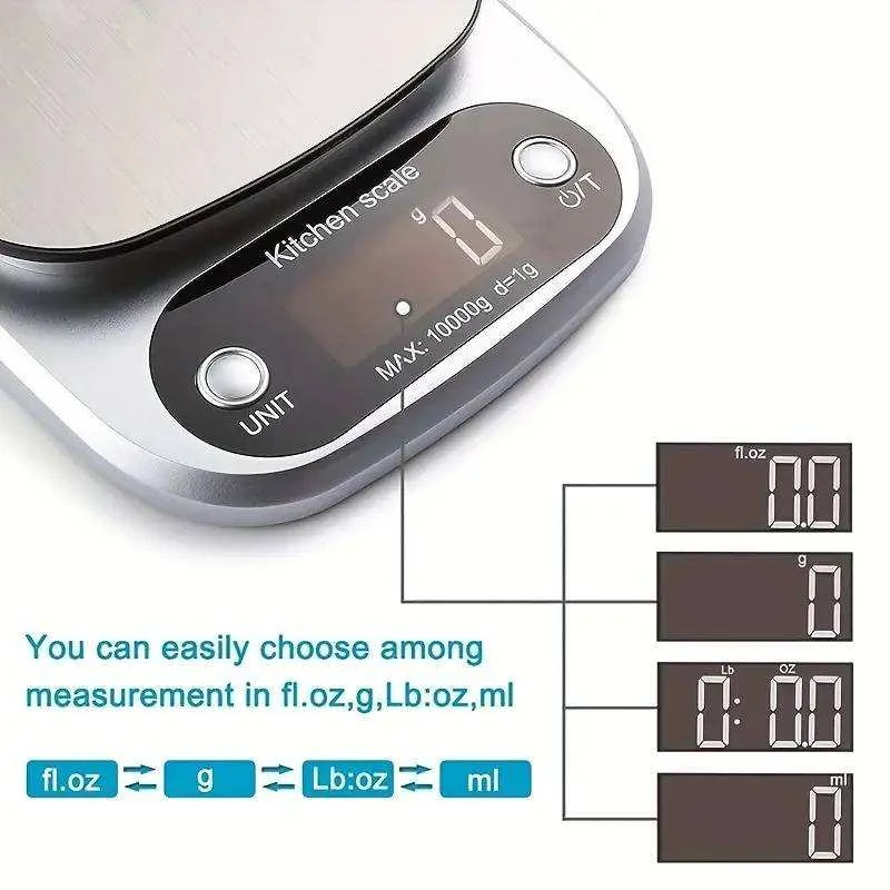 High Precision Kitchen Scale 10kg Electronic Jewelry Food Baking Scale Multifunction Measuring Tool Gram Scale Lcd Display view 5