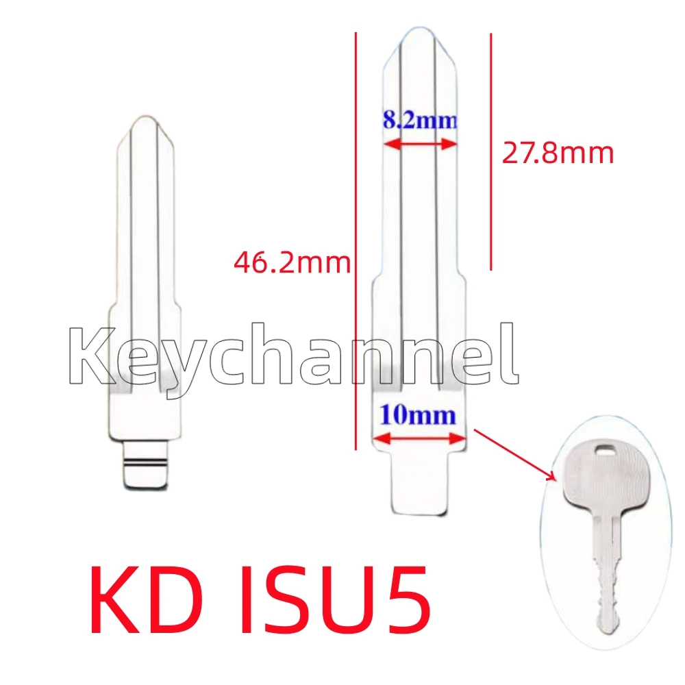 keychannel 10pcs/lot Metal Car Key Blank ISU5 KD Key Blade VVDI Flip Remote Blade Head for ISUZU for KEYDIY Xhore Flip Remote