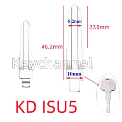 keychannel 10pcs/lot Metal Car Key Blank ISU5 KD Key Blade VVDI Flip Remote Blade Head for ISUZU for KEYDIY Xhore Flip Remote