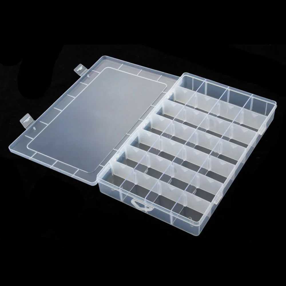 1Pc 28 Compartment Slot Transparent Storage Box Hardware Parts Organizer Ornaments Storage Box Tool Organizer Desktop Organizer