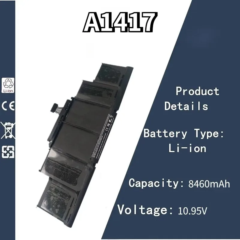 

Новый аккумулятор A1417 10,95 В, 8460 мАч для Apple A1398 (версия 2 раннего 2013 г.) для MacBook Retina Pro 15 дюймов, подходит для ME665LL/A ME664LL/A