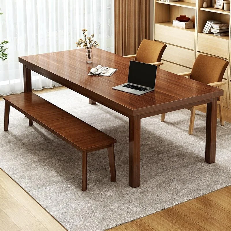 Living room long desk long table workbench home desk study table solid wood legs