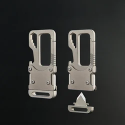 Titanium Alloy Knife Mountaineering Buckle Outdoor Camping Tourism Multi functional Tool Keychain