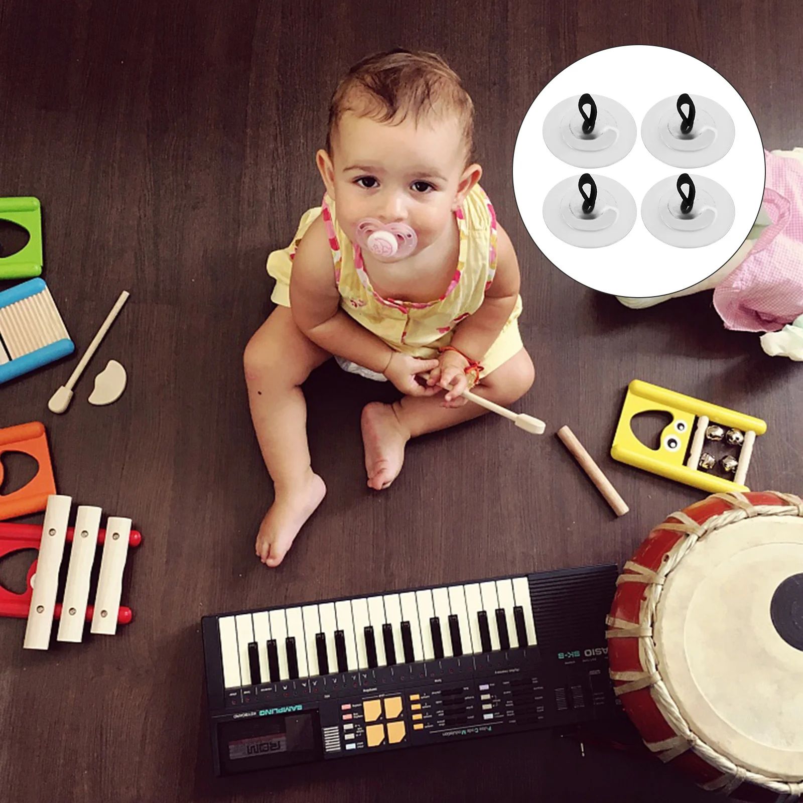 

10Pcs Copper Finger Cymbals Zills for Beginners Small Size Easy to Wear Practical Rhythm Instrument for Kids Finger Instrument