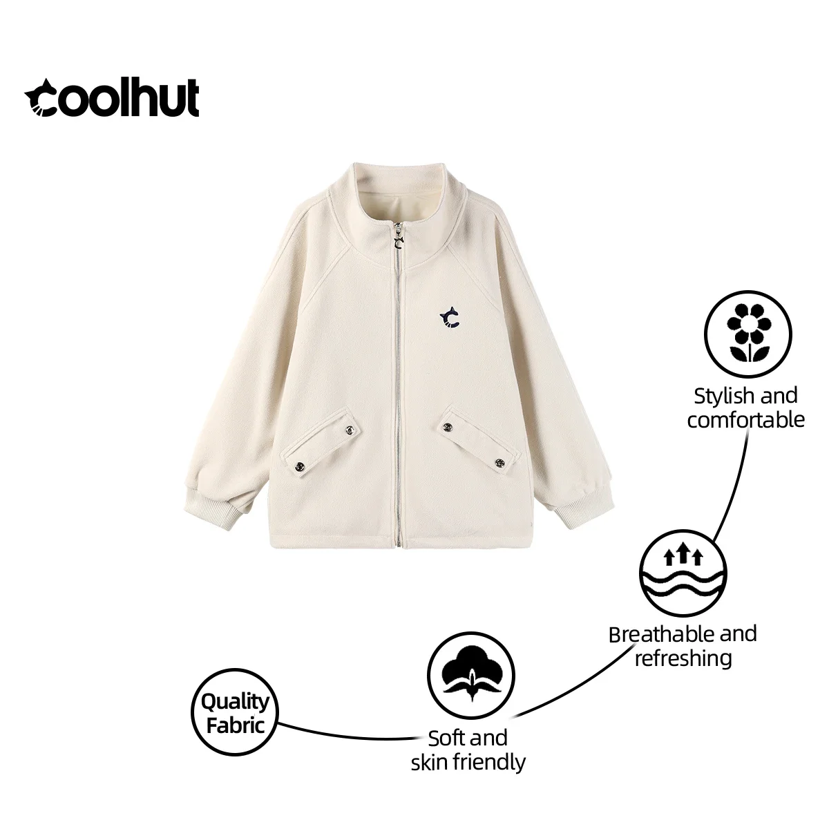 

COOLHUT Women's 2025 Lazy Style Embroidered Jacket | Oversized Thickened Open Front Cardigan | American Casual Spring Trendy