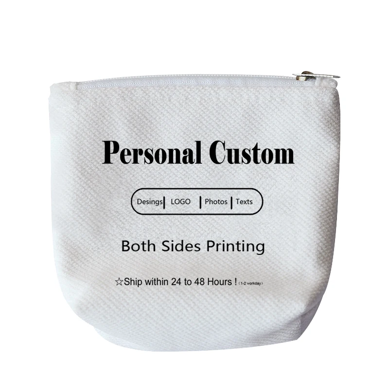 Personal Custom Canvas Coin Bag Purse DIY Logo/Photo/Text Prints Coin Storage Pouch Business Store Gift