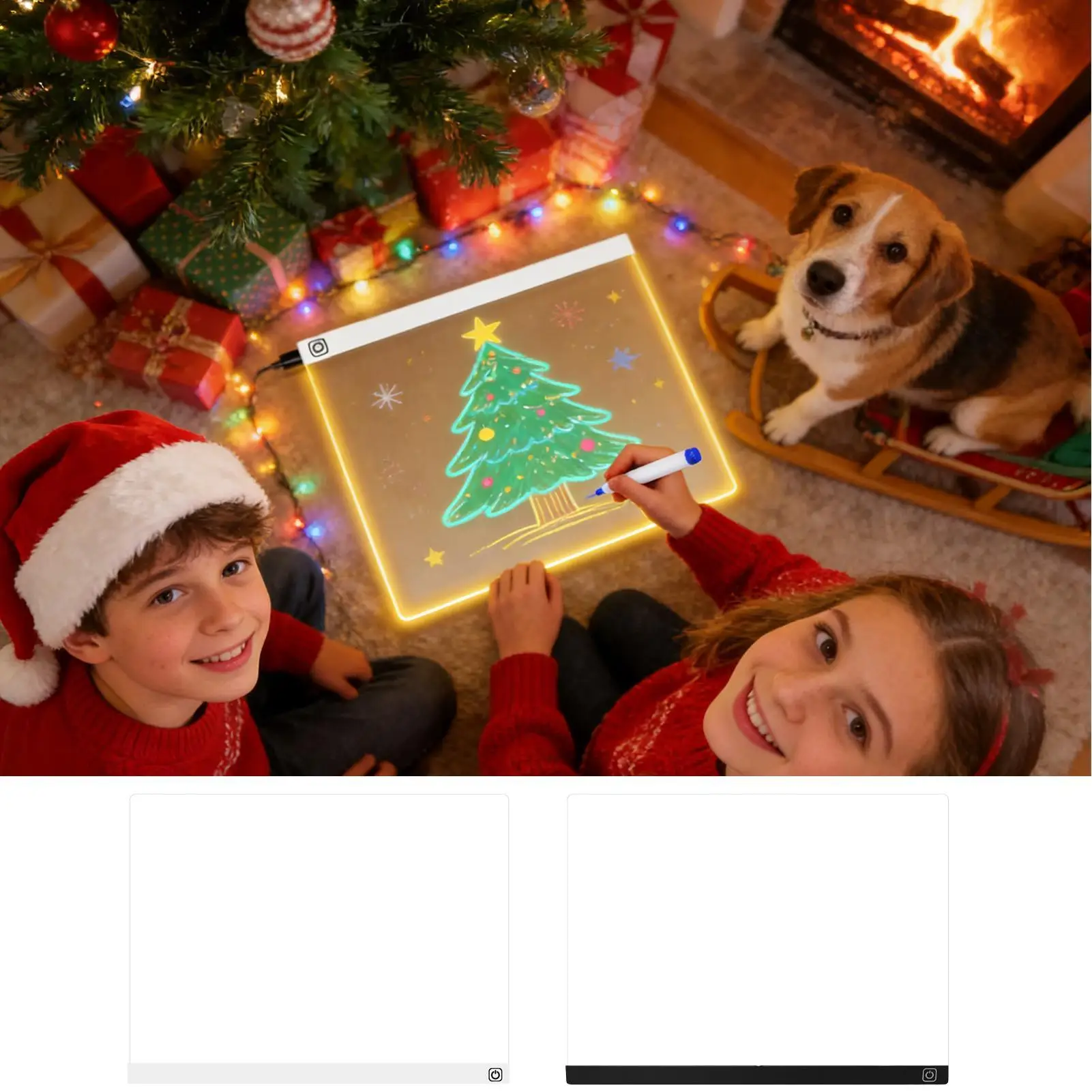 Oplichtende tekentafel 7 kleuren Droog wissen Aanraakbediening Schilderen Speelgoed Led-lichtbord voor kinderen Nachtlampje Thuiskantoren School