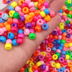 1000Pcs Acrylic Pony Beads 6x9mm, 4mm Holes Bulk For DIY Arts Bracelets Necklaces Earrings Hair Braiding Jewelry Making Supplies