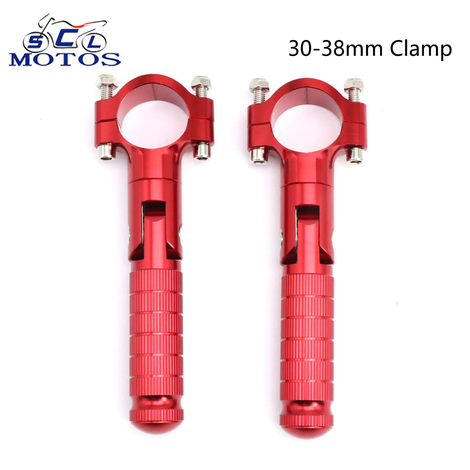 Sclmotos CNC Aluminum 30-38mm Clamp Pedal Universal Pedals Folded Footrest Footpeg For Motorcycle Mopeds Scooters Karts Bicycles