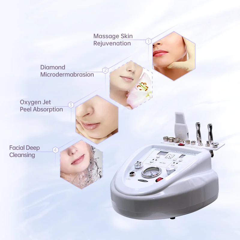 NewFace Professional Diamond Microdermabrasion Machine Massage Skin Rejuvenation Oxygen Jet Peel Absorption Facial Deep Clean