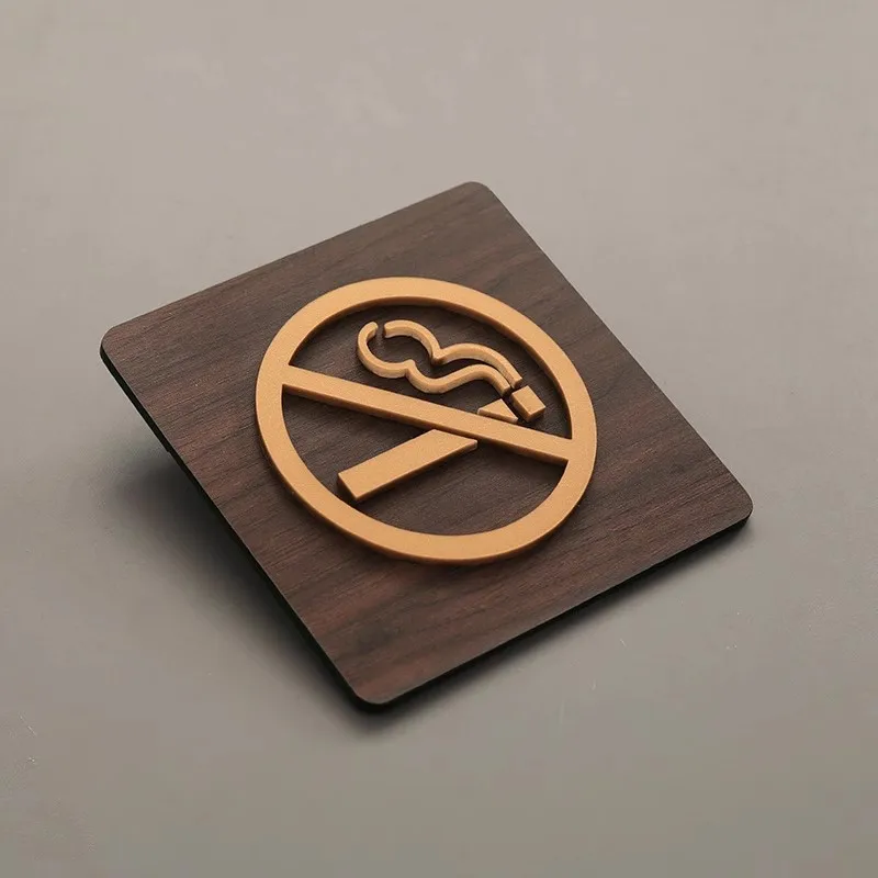 Warm Reminder Sign WIFI No Smoking Logo No Trespassing Warning Plaque Public Shope Signage Warning Sign 9.5cm/13.8cm