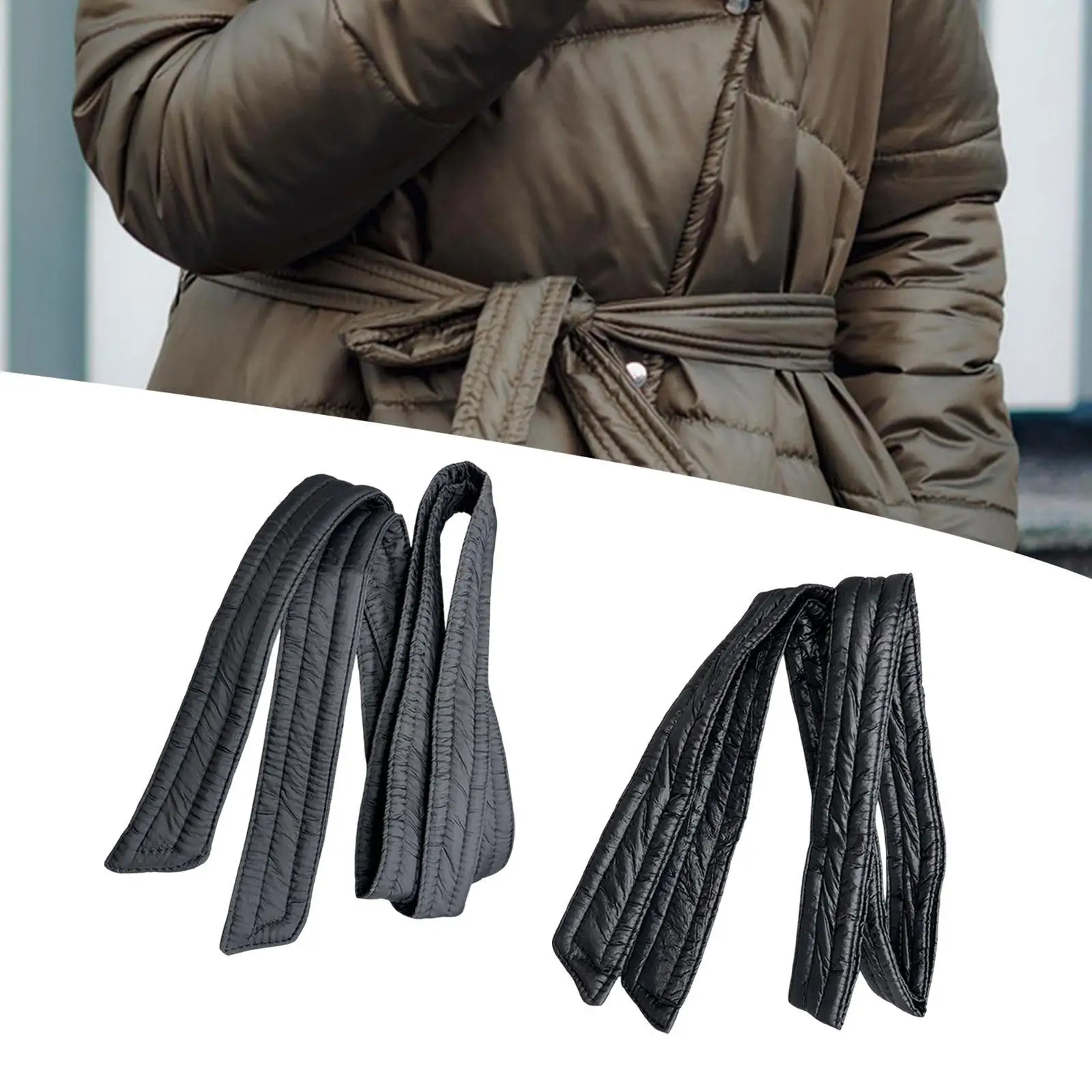 Women Down Coat Belt Overcoat Waist Belt Puffer Jacket Belt Lady Girdle Sash