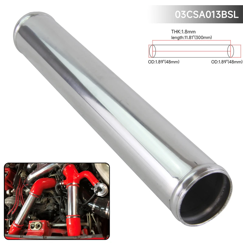 Uniwersalny 0 stopni aluminium 48mm-70mm /1.89 ''-2.75" calowy rura intercoolera Turbo przewody rurowe wlot L = 300MM