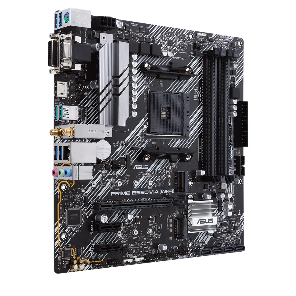 Imagem -03 - Asus-prime B550m-a Placa-mãe Wi-fi Chipconjunto Amd B550 Soquete Am4 para Ryzen 3800x Suporta 4x Dimm Max. 128gb Ddr4 B550m-a