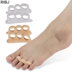 Three Holes Silicone Bunion Foot Care Straightener Orthopedic Toe Separators Finger Correction Spreader Protector Pad 4pcs=2pair