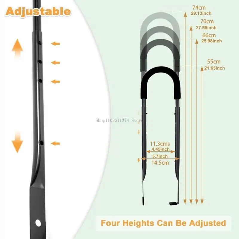 Practice Push Handle for Kids Bikes with Telescoping Bar, Padded Grip, and Rear Mount Support for Adult Control view 4