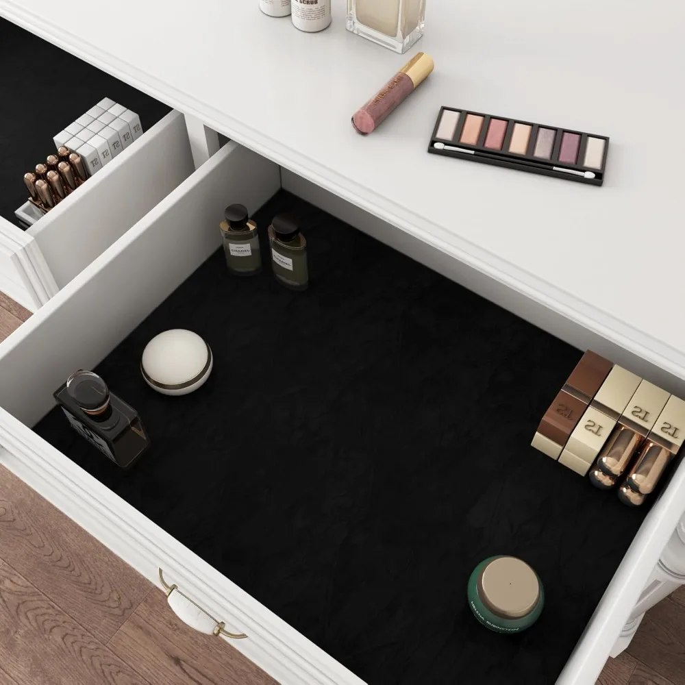 ورق جدران أسود مخملي - قماش لباد عتيق ذاتي اللصق مقاس 30 × 200 لتزيين جدران غرفة النوم