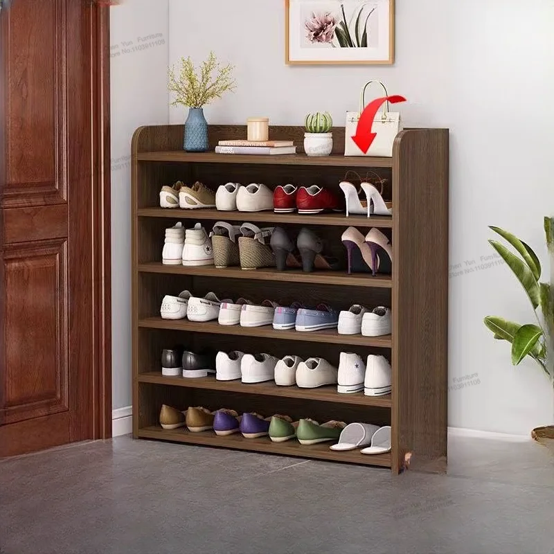 Accept Vestibule Shoe Cabinets Wooden Custom Home Furniture Balcony Storage Shoe Cabinets Multilayer Indoor Armario De Zapatos image 2