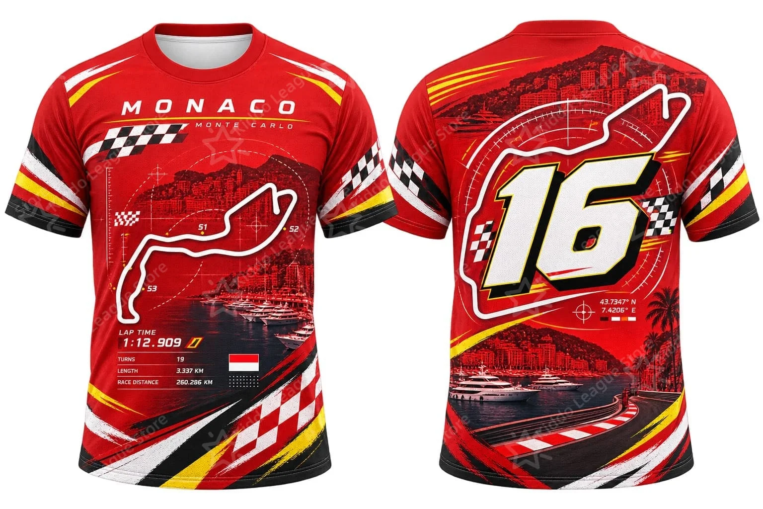 Image of Retro-Motorsport-Streckenkarte Grafik-T-Shirt für Männer, Frauen, Jungen, Kinder, Eltern-Kind, schnelltrocknend, kurze Ärmel, Kinder-T-Shirt