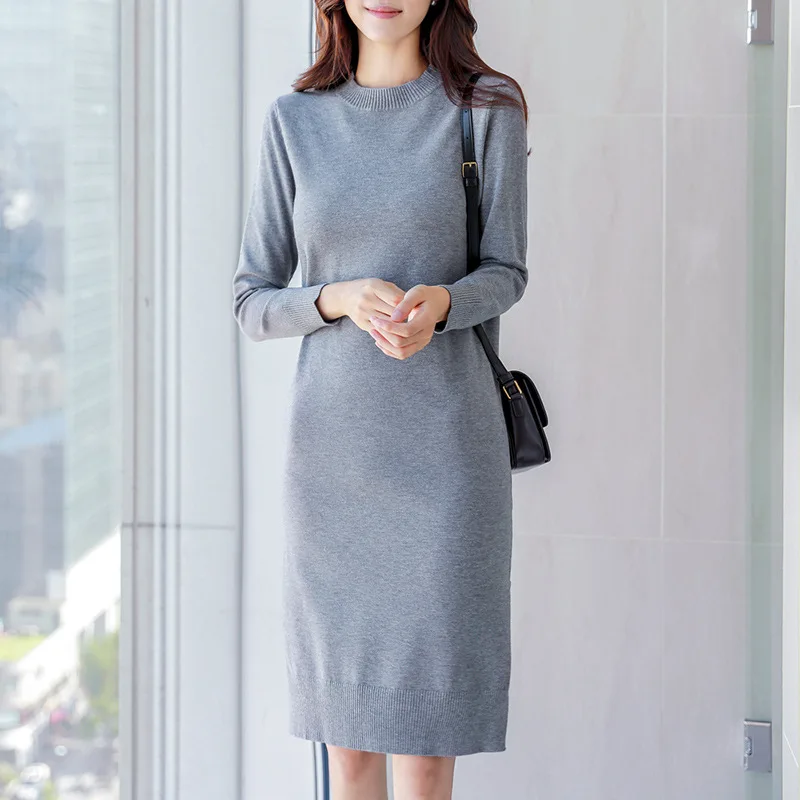 

The New 2024 with The Coat Apricot Sweater Women's Medium Length New Style with Coat Knitted Dress Split Sexy Dress High Quality