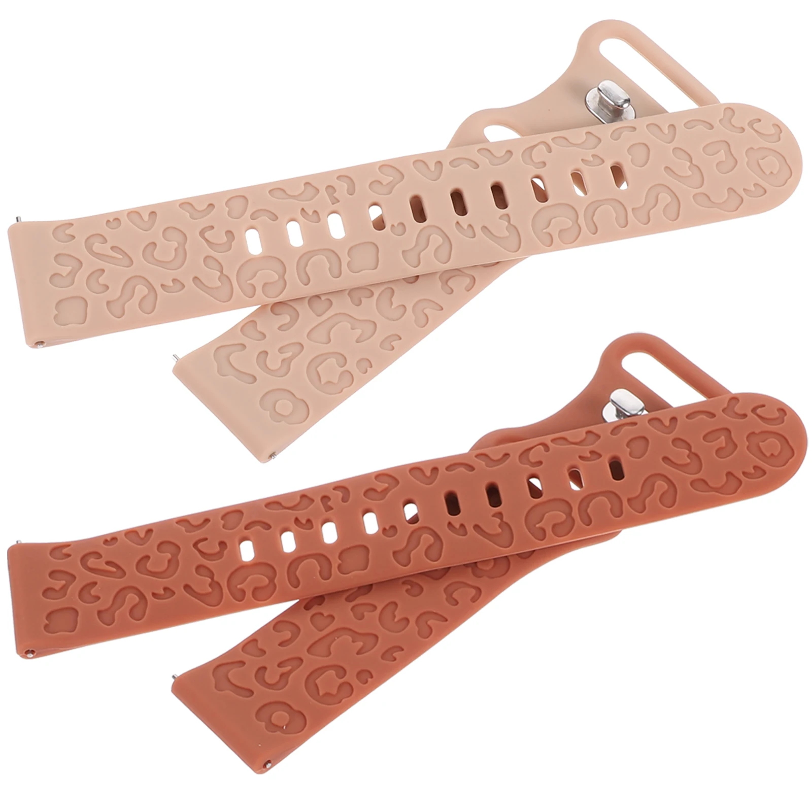 

2pcs Silicone Watch Bands Replacement Leopard Pattern Adjustable Straps Accessories for Watch 42mm 46mm