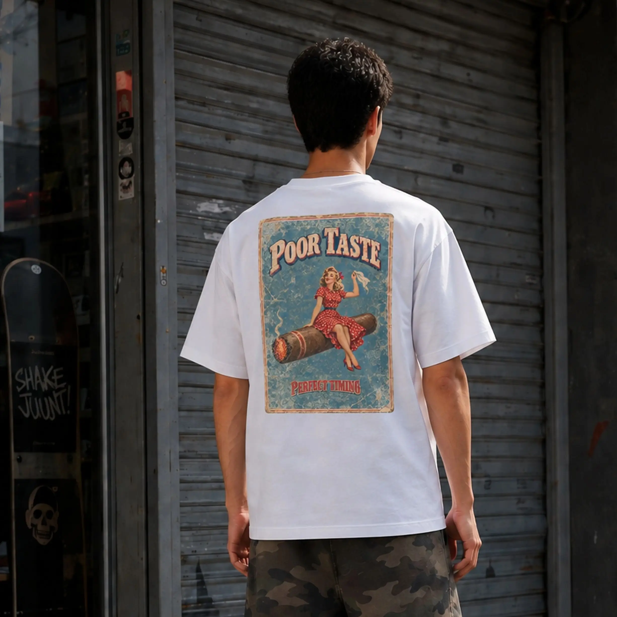 Poor Taste Perfect Timing Retro Poster Tee