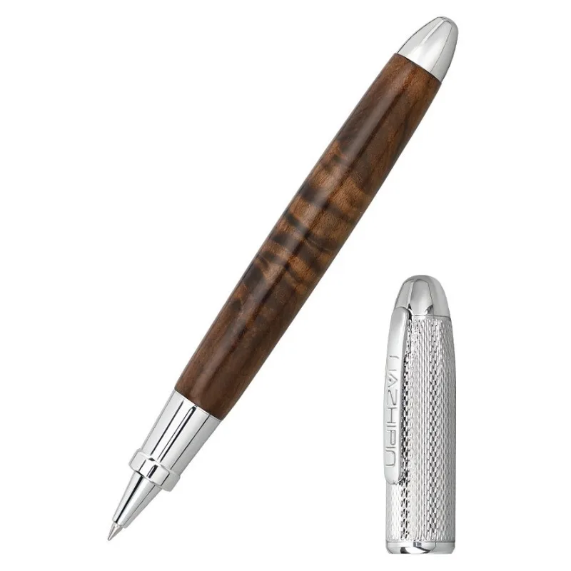 Limited Edition Golden Ebony Wood Gel Pens Luxury Black 0.5mm Refill Conference School Office Notes & Writing Ballpoint Pens