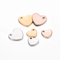100pcs Stainless Steel Small Heart Charms for DIY Necklace Bracelet Anklet Jewelry Making Handcrafted Accessories