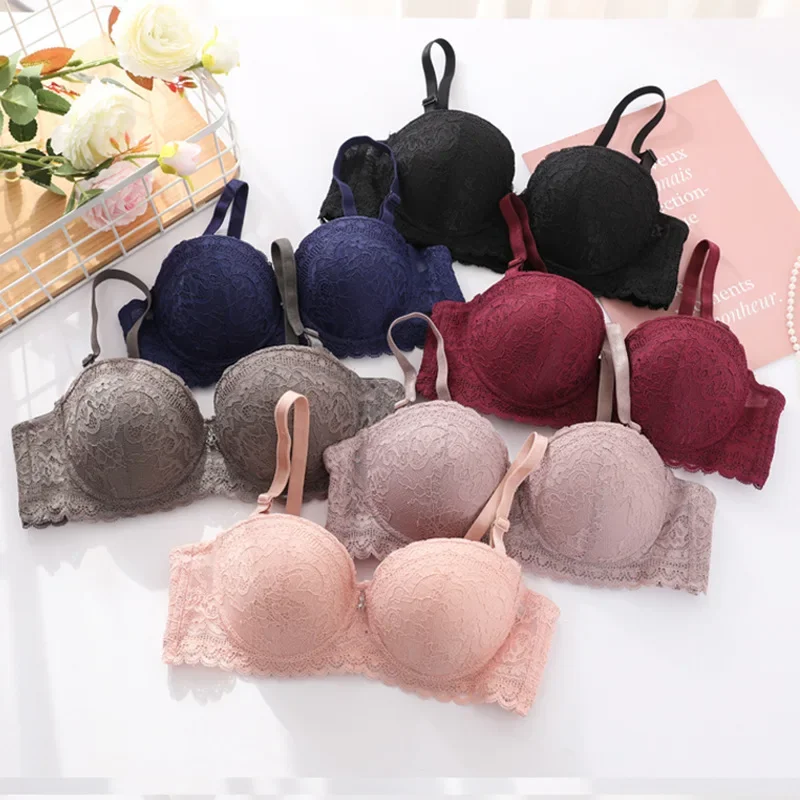 1/2 Cup Thin Lace Bra Women's Adjustable Upper Push-up Bra Cross-border Foreign Trade Bra