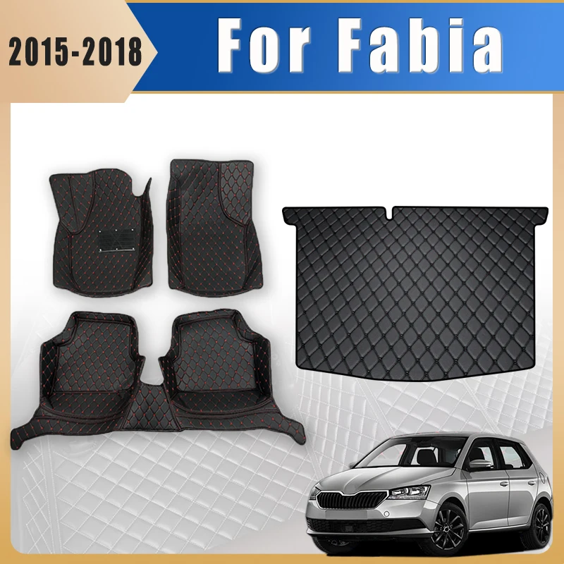 

Car Floor Mats Trunk Carpets For Skoda Fabia 2015 2016 2017 2018 Foot Auto Accessories Interior Products Covers Parts Waterproof