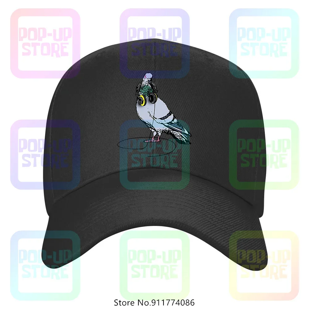 Techno Dj Pigeon Music Parody White Printed Men'S Top Cotton Truck Driver caps Baseball Cap For Men&Women