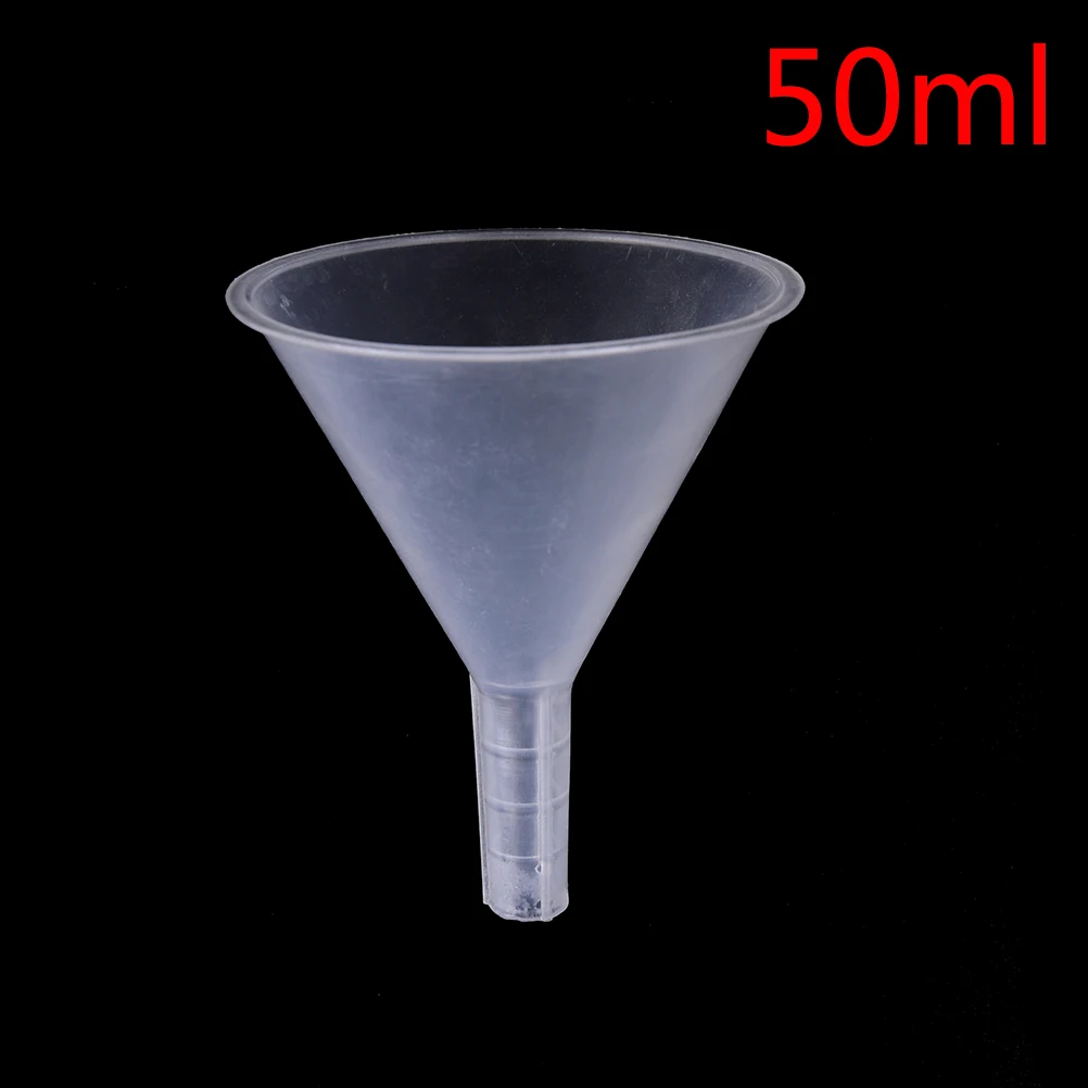 50 ml 1/2" Dia do ust Laboratoryjny transfer perfum Mini i przezroczysty biały plastikowy lejek filtrujący