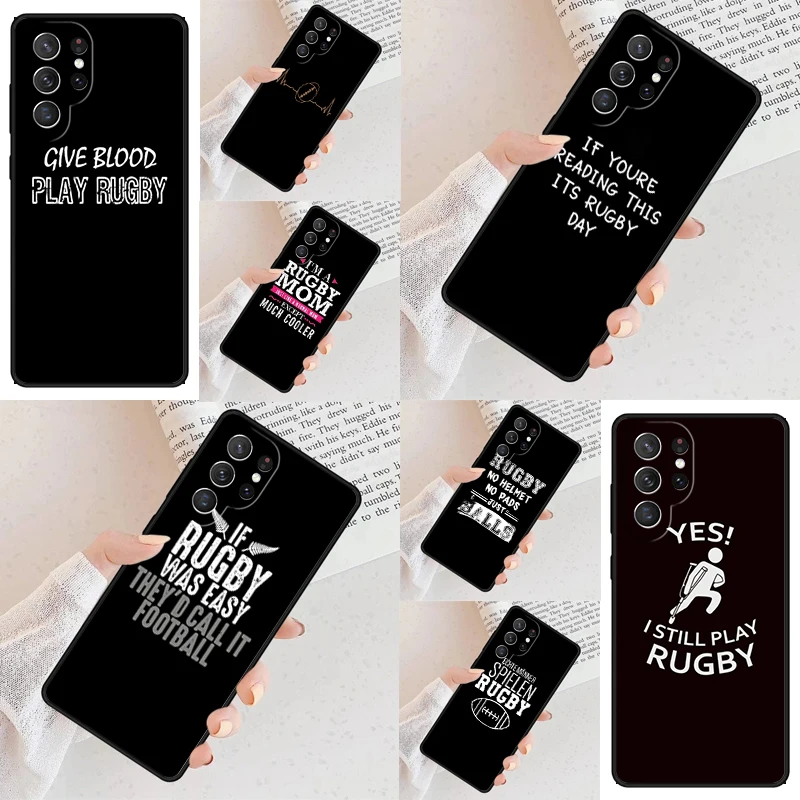 Rugby Ball Phone Case For Samsung Galaxy S24 S23 S22 S21 Ultra S10 Note 10 Pro S20 Plus FE S9 S8 Cover