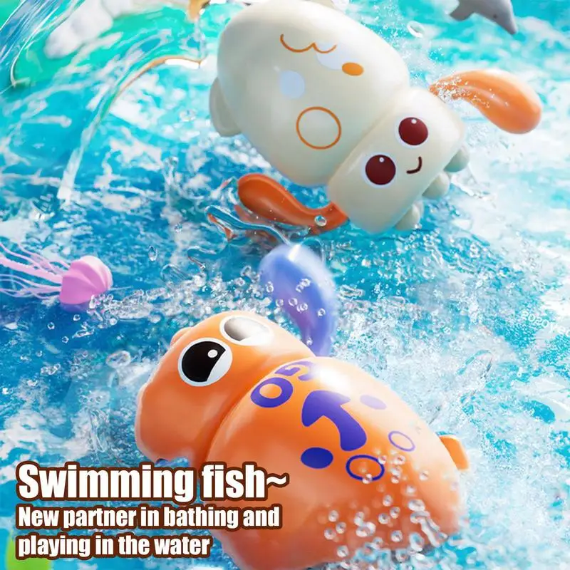 Bonito natação polvo banho brinquedos clockwork dabbling polvo água ativada brinquedos de banho piscina flutuante borda enrolada brinquedos para criança