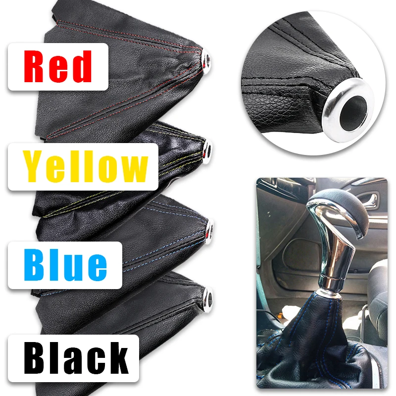 Car Shift Gear Stick Dust-proof Cover Handbrake Handle Faux Leather Cover for BMW E30 E36 E34 E46 Z3 Manual Models