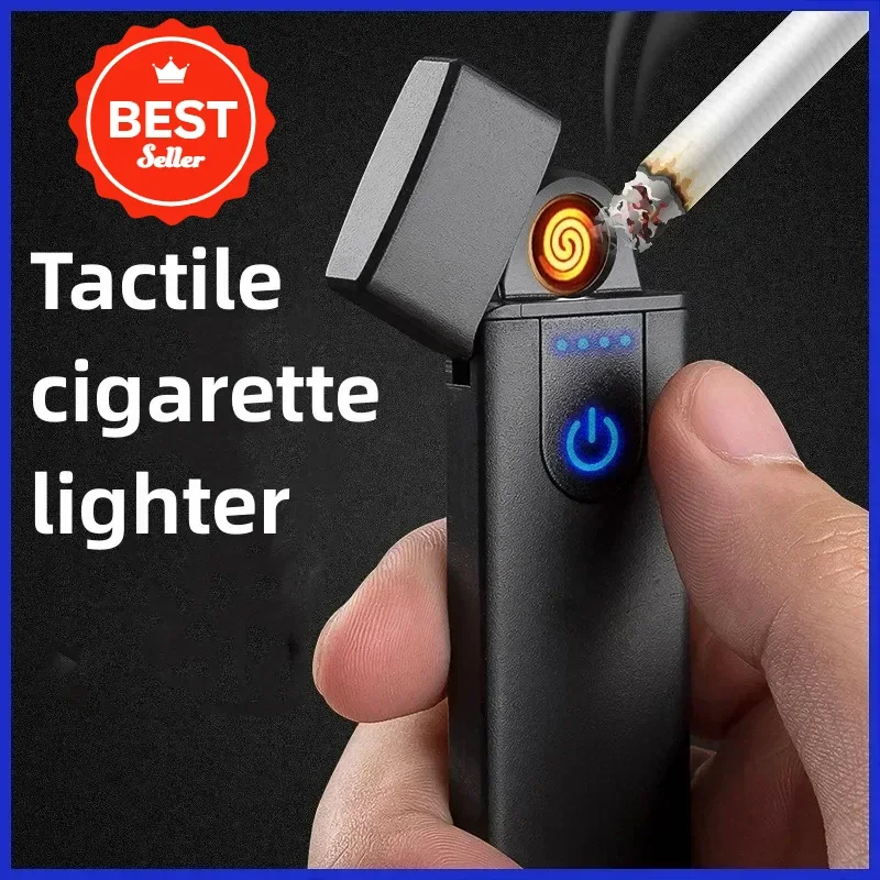 2025 Portable Touch Coil Electric Lighter USB Charging Windproof Cigar Laguna ette Men's Gifts Tungsten Lighter