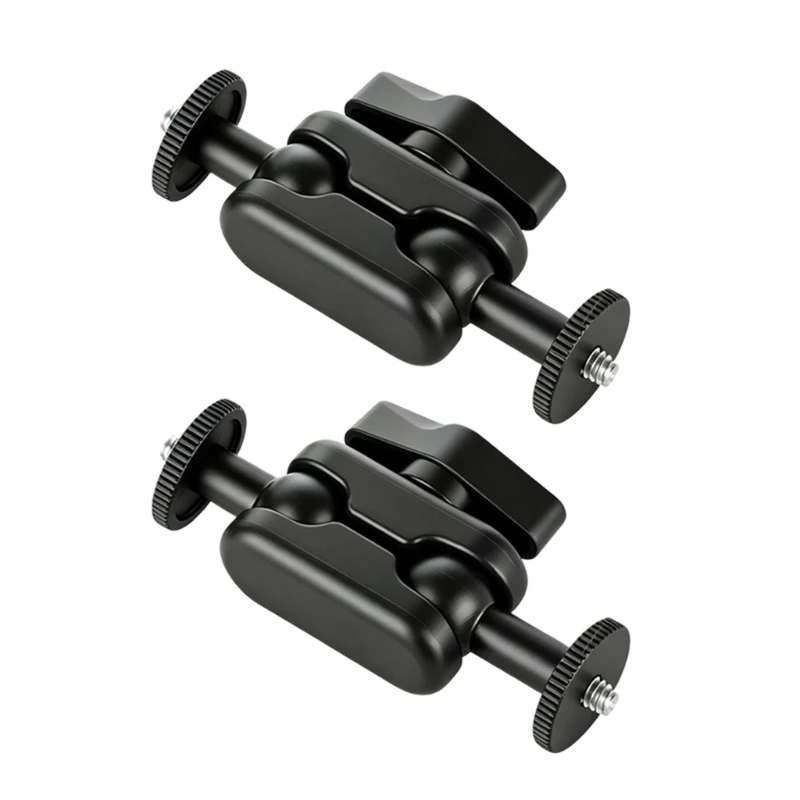 2er-Pack Ständermontageadapter, schwarzes 1/4-Gewindezubehör mit manuellem Spannknopf für Gerätehalter und Kamerahalterung Y4QF – Detail 1