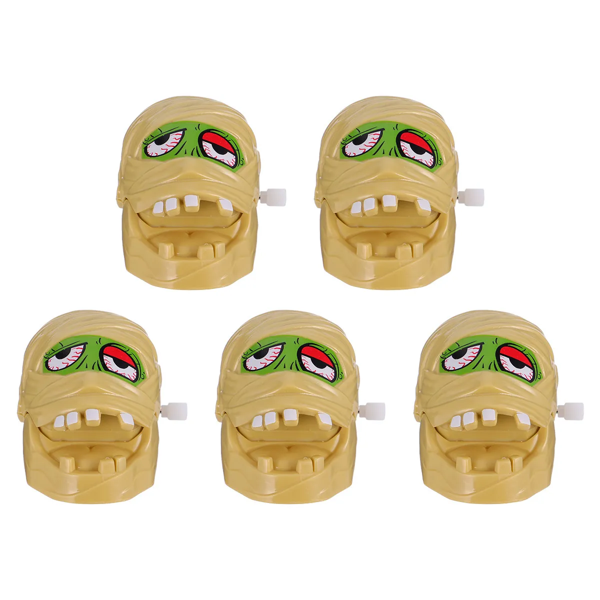 

5Pcs Mummy Wind Up Halloween Clockwork Creepy Scary Pop-Up Gag Decoration Creative Desk Sliding Rotary Motion Wind Up Toy