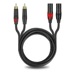 Dual Lotus 2RCA to Dual Male Female XLR Audio Cable Cannon Microphone Mixing Quitar Stable Connection Console Amplifier Cables